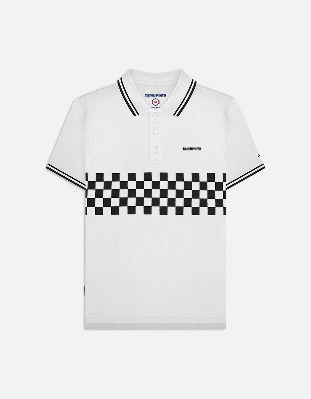 Mens Two Toned Tipped Checked Polo Shirt