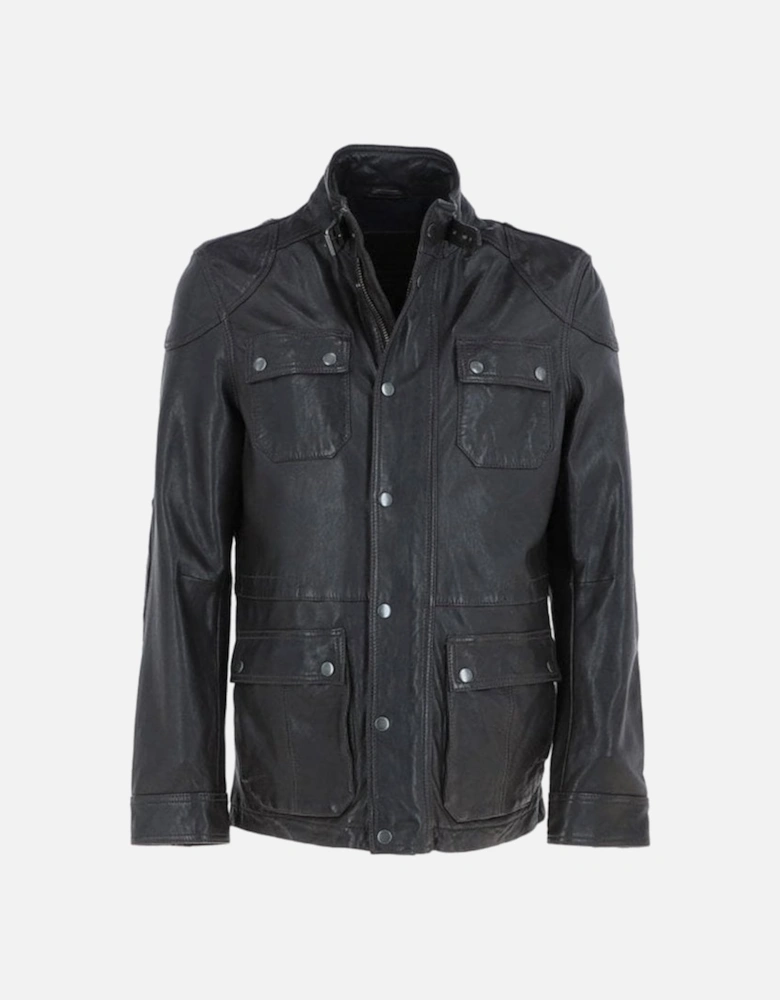 Ashwood Safari Style Leather Jacket Dark Brown AMJ-5