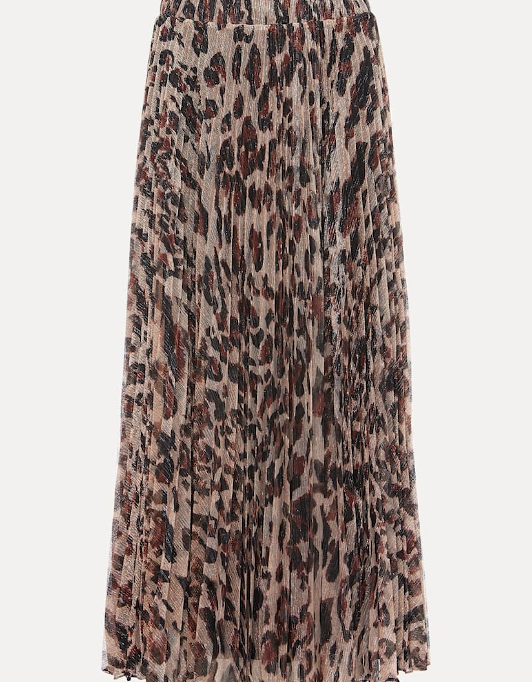 Lesia Leopard Pleated Maxi Skirt
