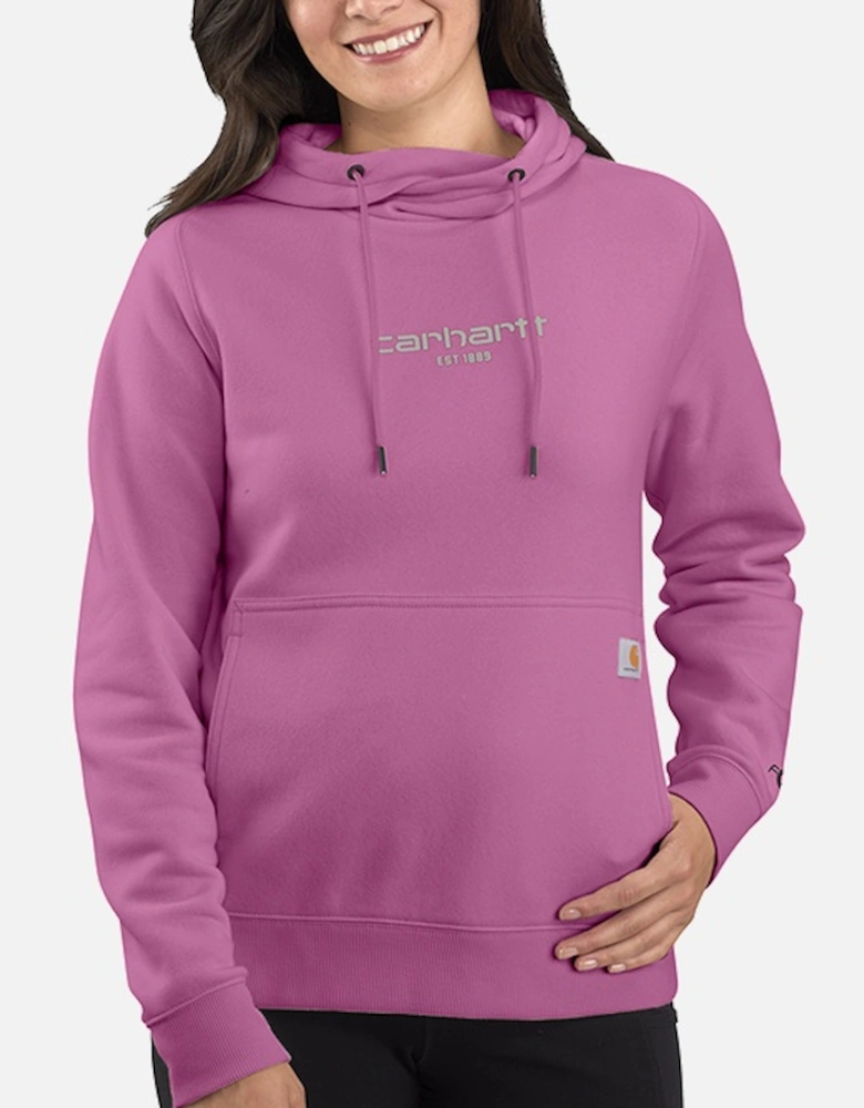 Carhartt Women's Force Relaxed Fit Lightweight Graphic Hooded Sweatshirt Thistle