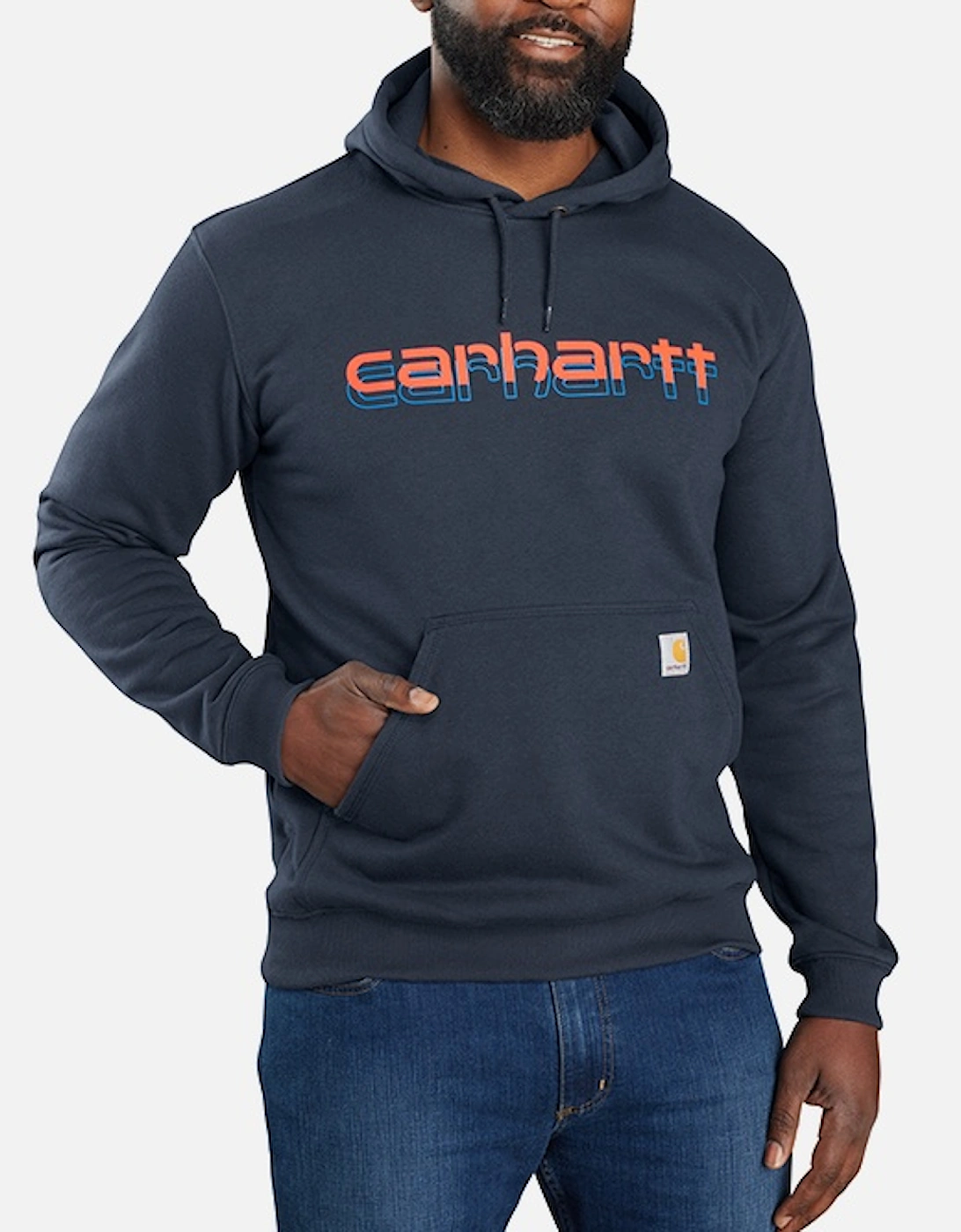 Carhartt Rain Defender Loose-Fit Midweight Logo Graphic Sweatshirt New Navy