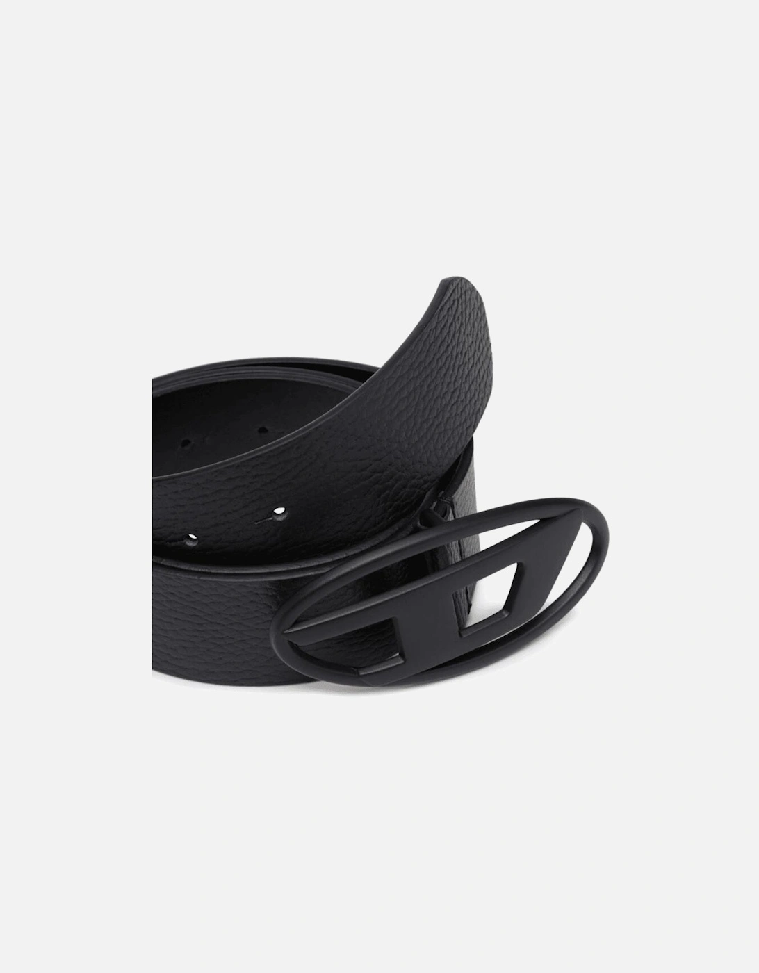 OVAL D LOGO BLACK LEATHER BELT