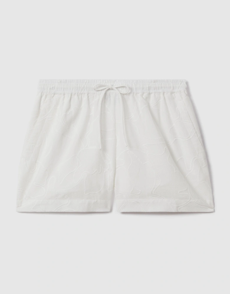 Cotton Embroidered Drawstring Shorts