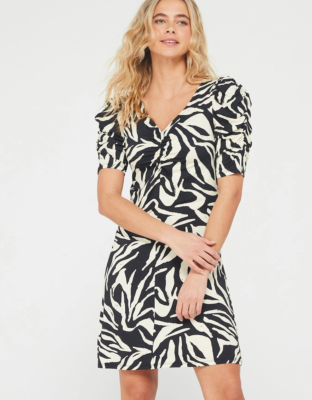 Ruched Sleeve Jersey Mini Dress, 3 of 2
