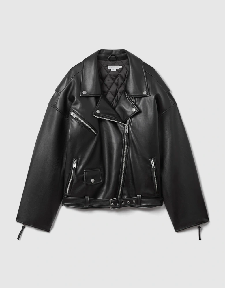 Good American Oversized Faux Leather Jacket