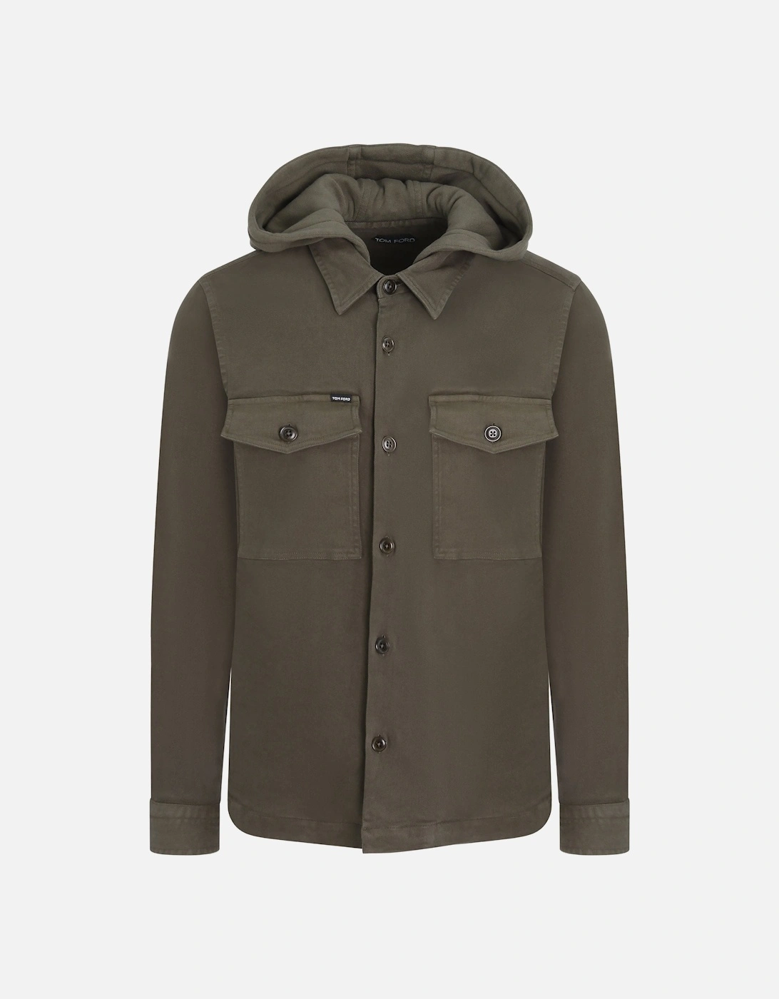 Cotton Hooded Overshirt Olive, 7 of 6