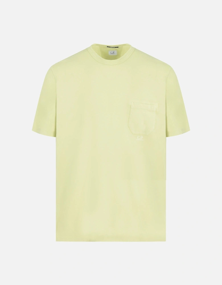 Resist Dyed Pocket T-shirt Yellow