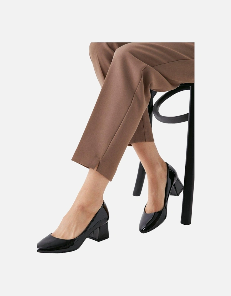 Womens/Ladies Deacon Almond Toe Block Heel Court Shoes