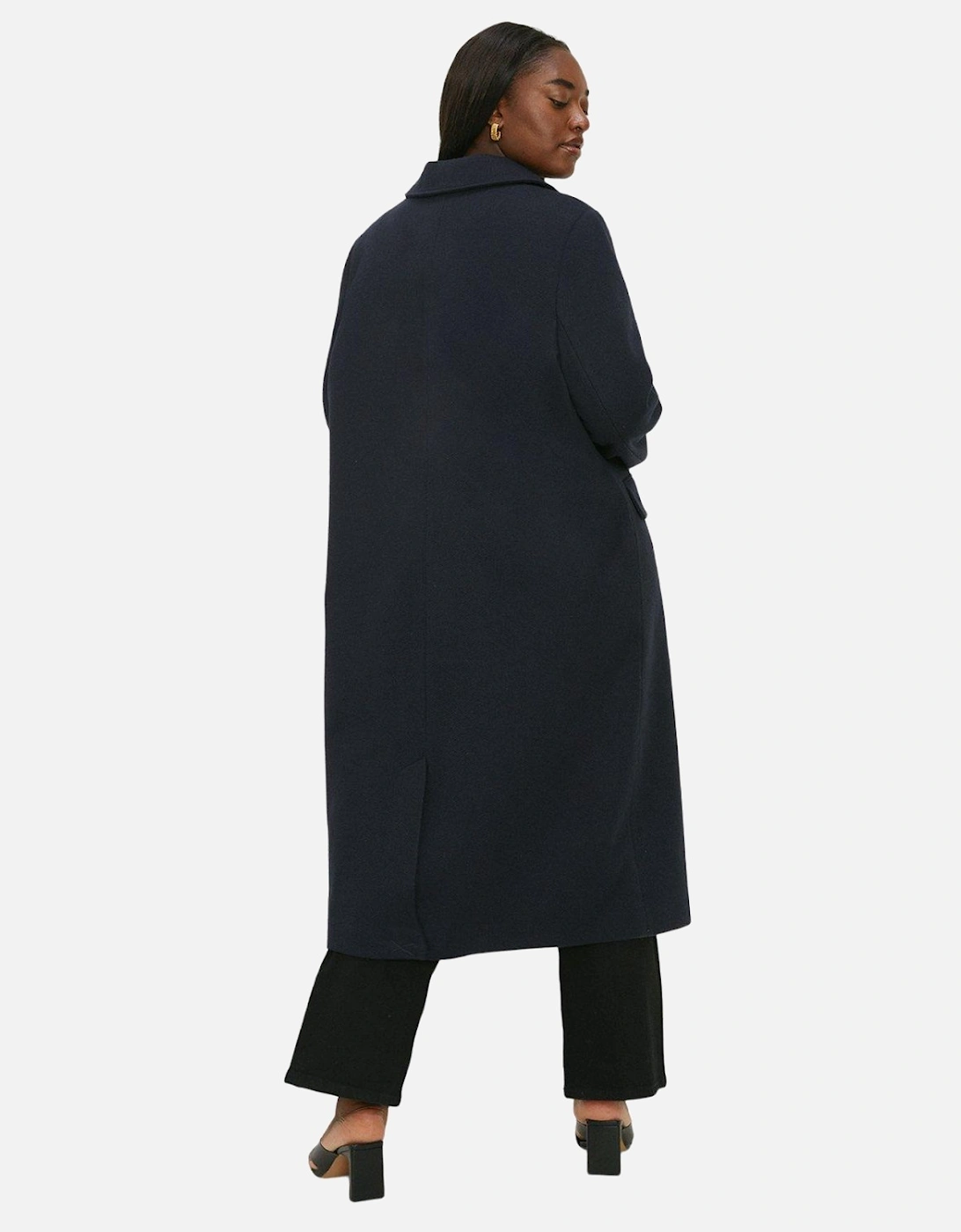 Womens/Ladies Single-Breasted Curve Maxi Coat