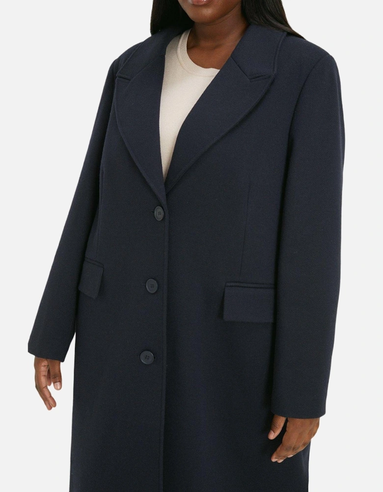 Womens/Ladies Single-Breasted Curve Maxi Coat