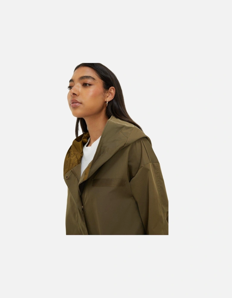 Womens/Ladies Plain Hooded Raincoat