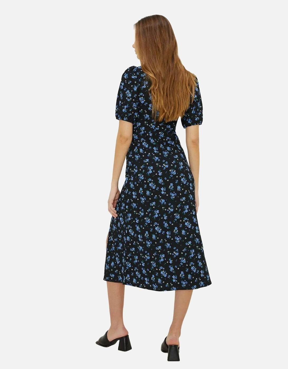 Womens/Ladies Ditsy Print Sweetheart Midi Dress