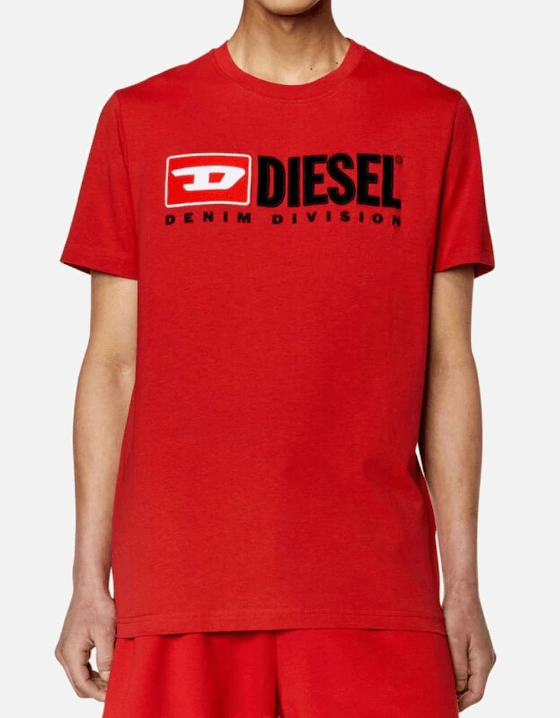 T-DIEGOR Embroidered Logo Cotton Red T-Shirt