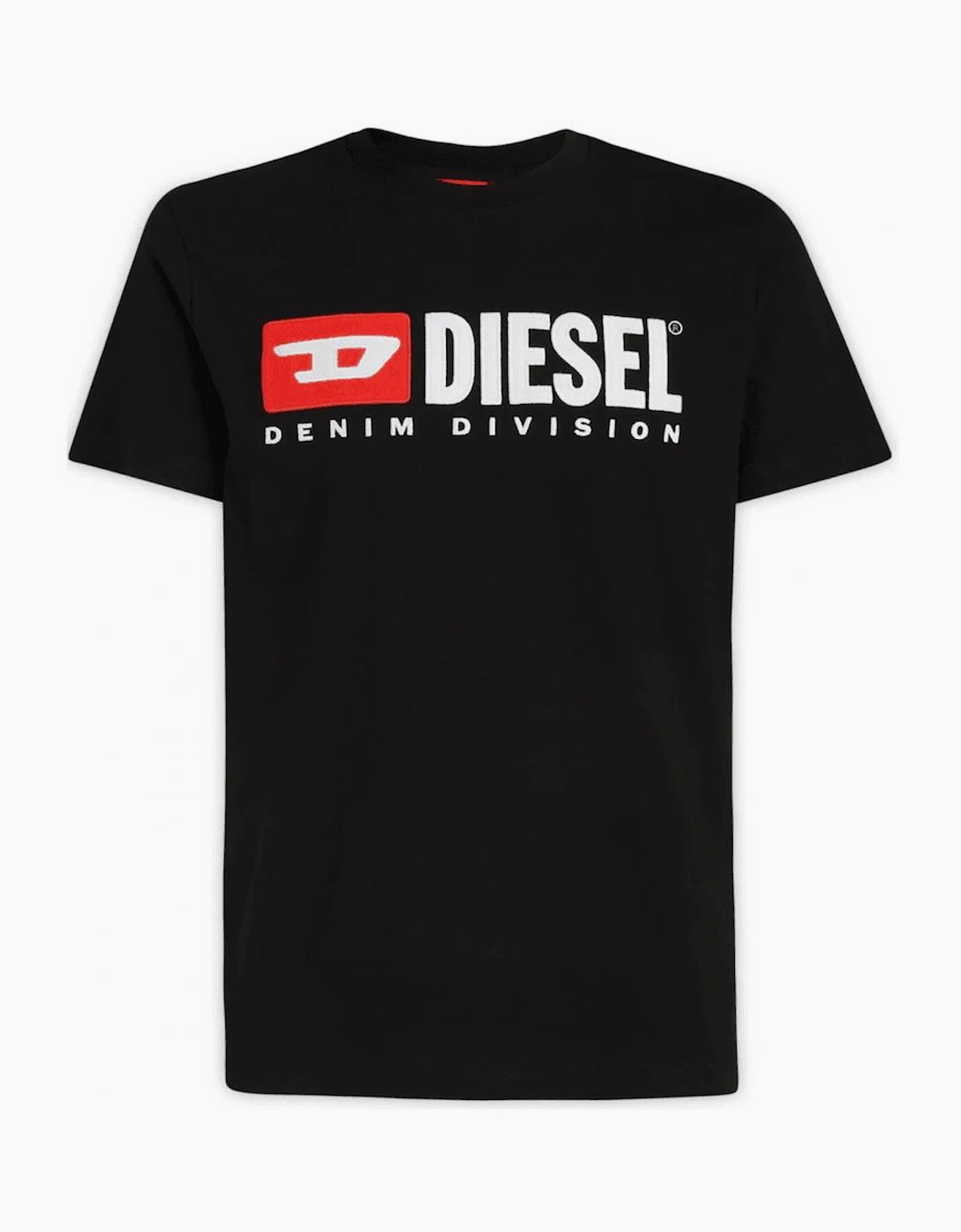 Diesel Men's Black T-Box Embroidered Logo Cotton T-Shirt  40 L