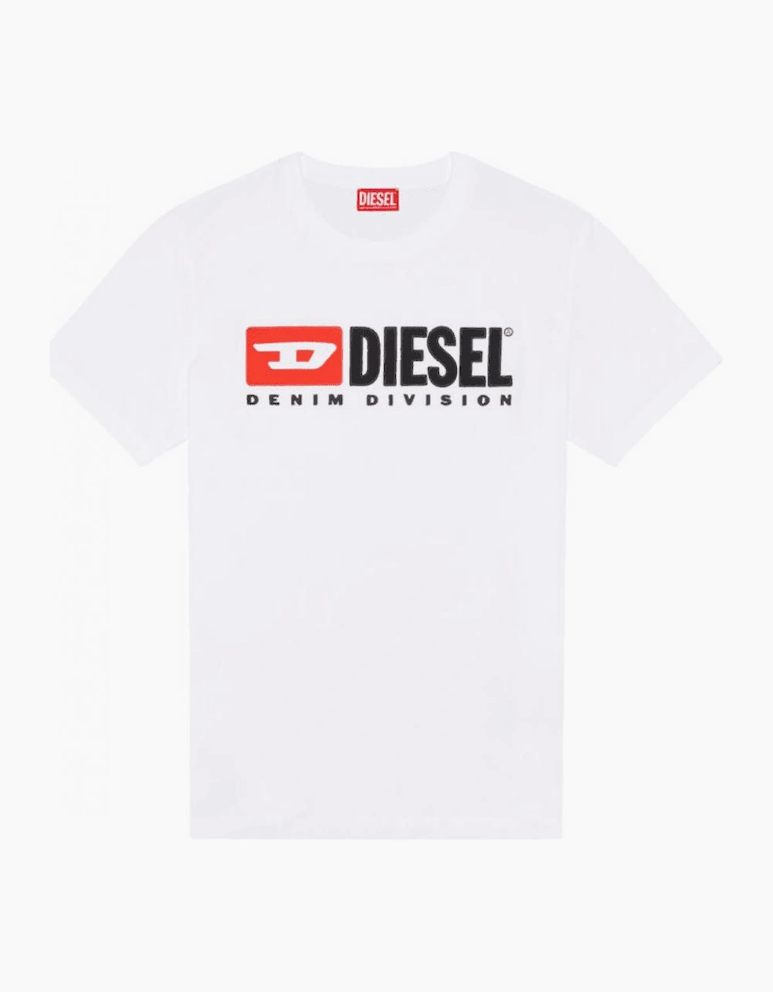 Diesel Men's White T-Box Embroidered Logo Cotton T-Shirt  40 L