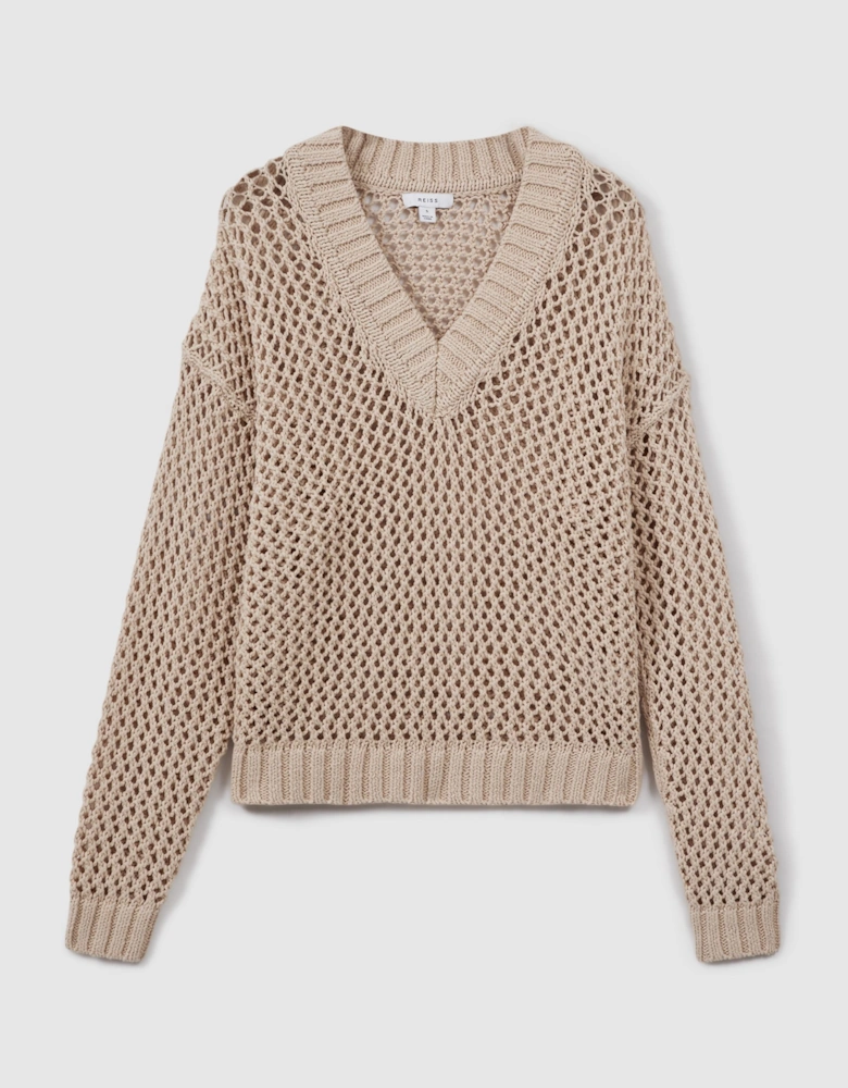 Linen Cotton Open Stitch Jumper