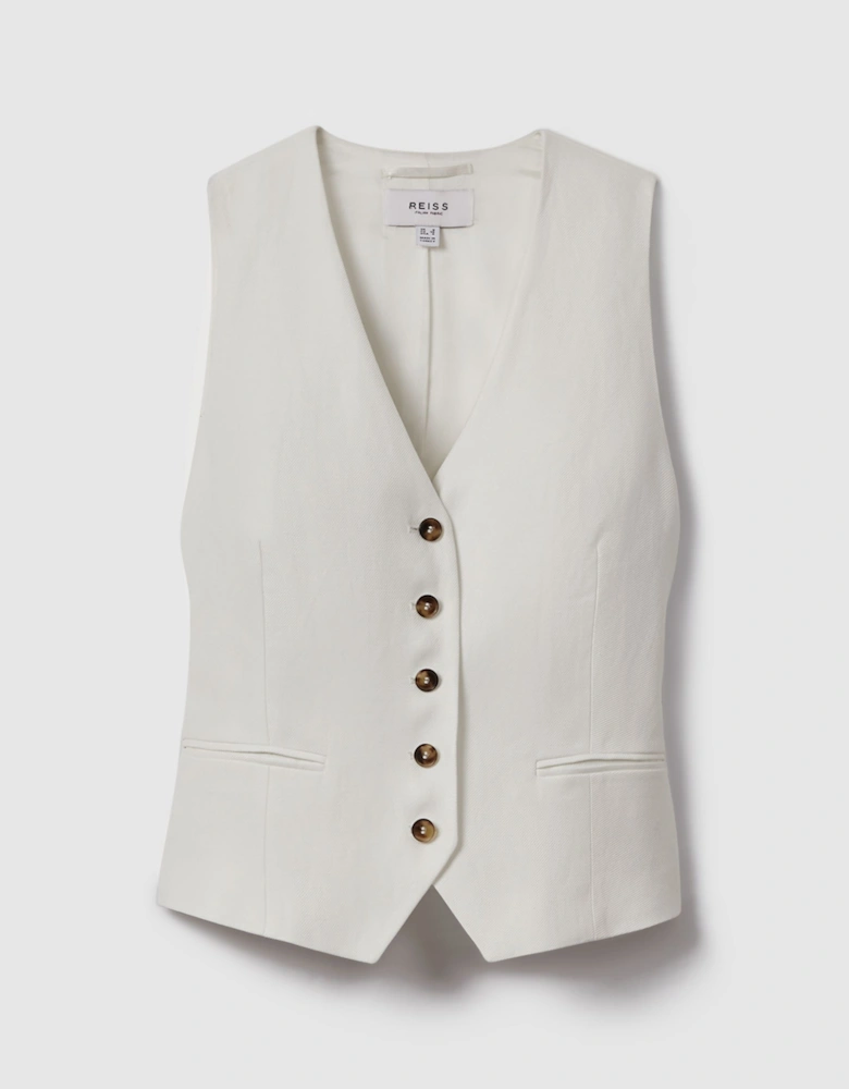 Viscose Linen Single Breasted Suit Waistcoat