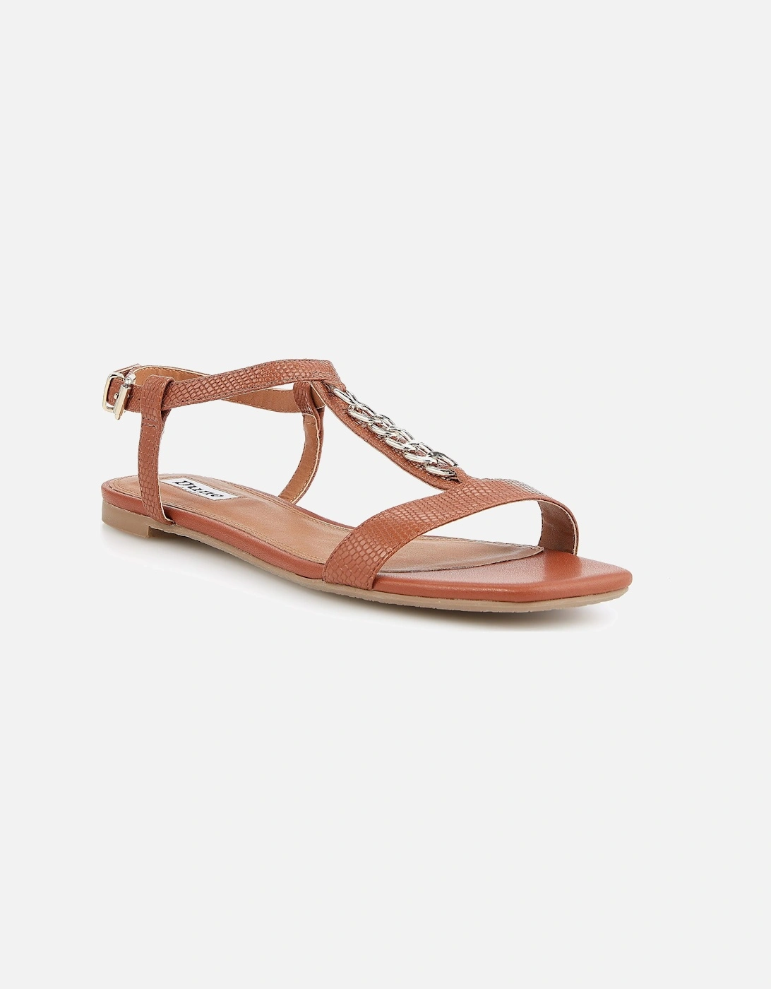 Ladies Litt - Chain Croc Effect Flat Sandals, 6 of 5