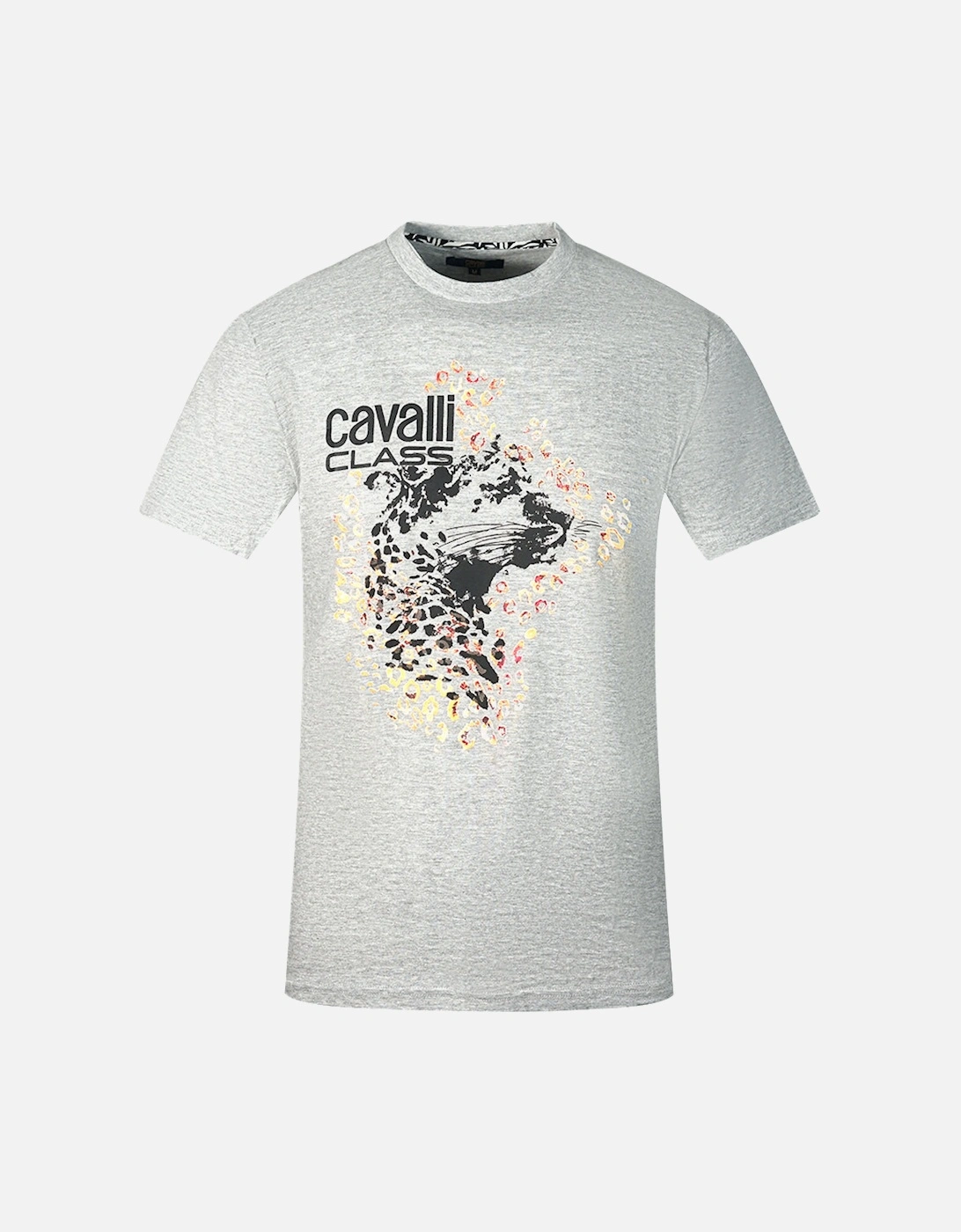 Cavalli Class Leopard Profile Design Grey T-Shirt, 3 of 2