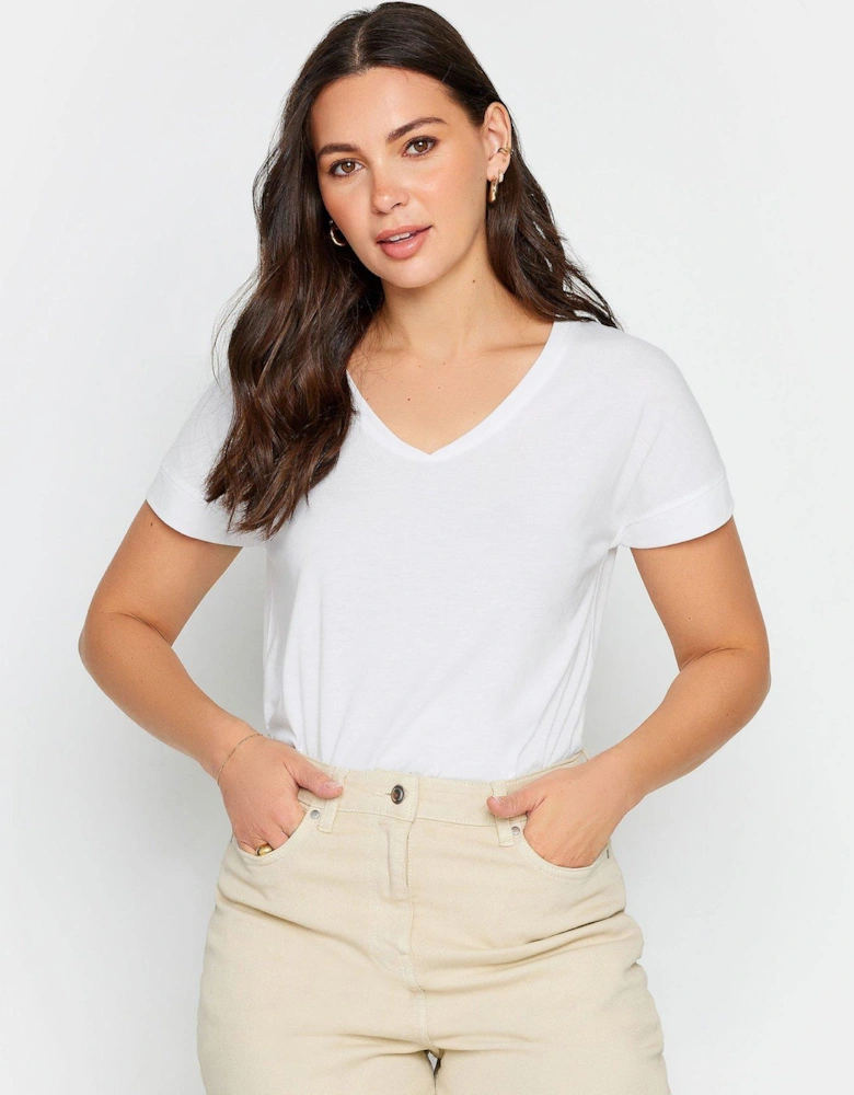 Tall Premium White Modal V Neck Tee