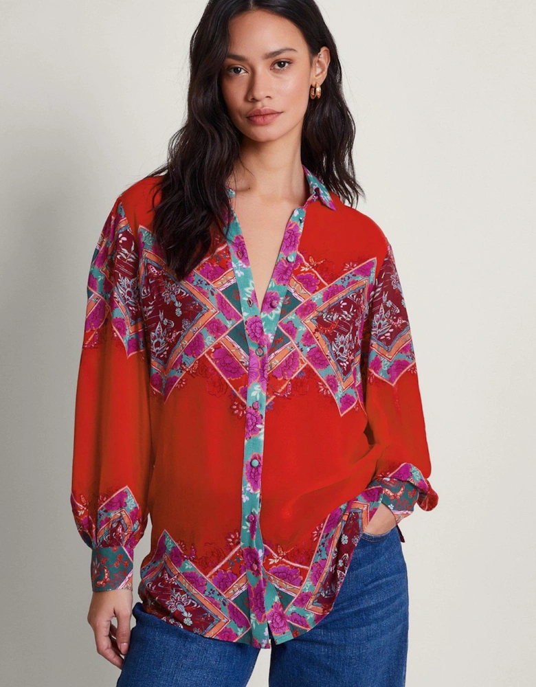 Tiffany Oriental Blouse - Red