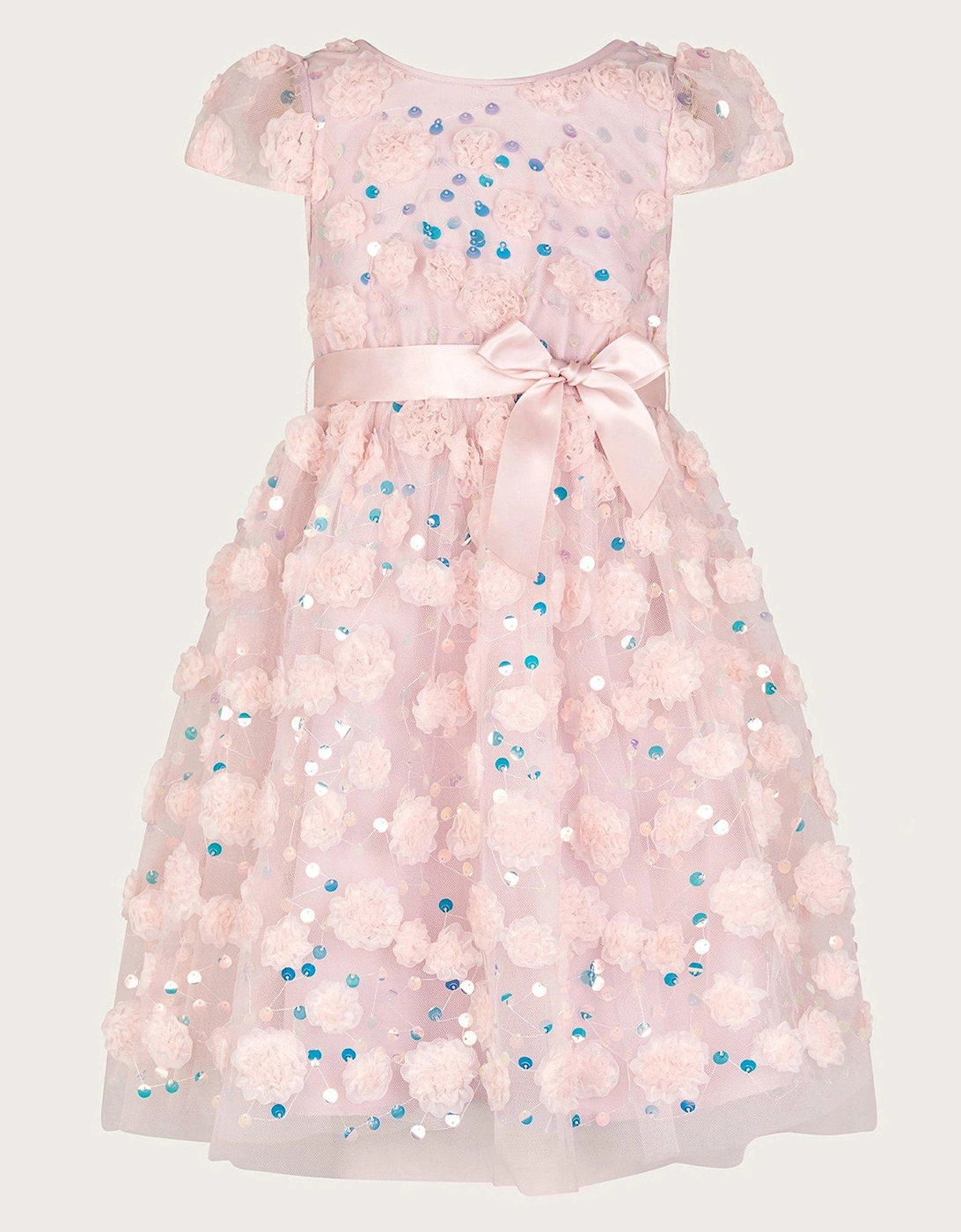 Girls Cindy Sequin Rosette Dress - Pink, 2 of 1