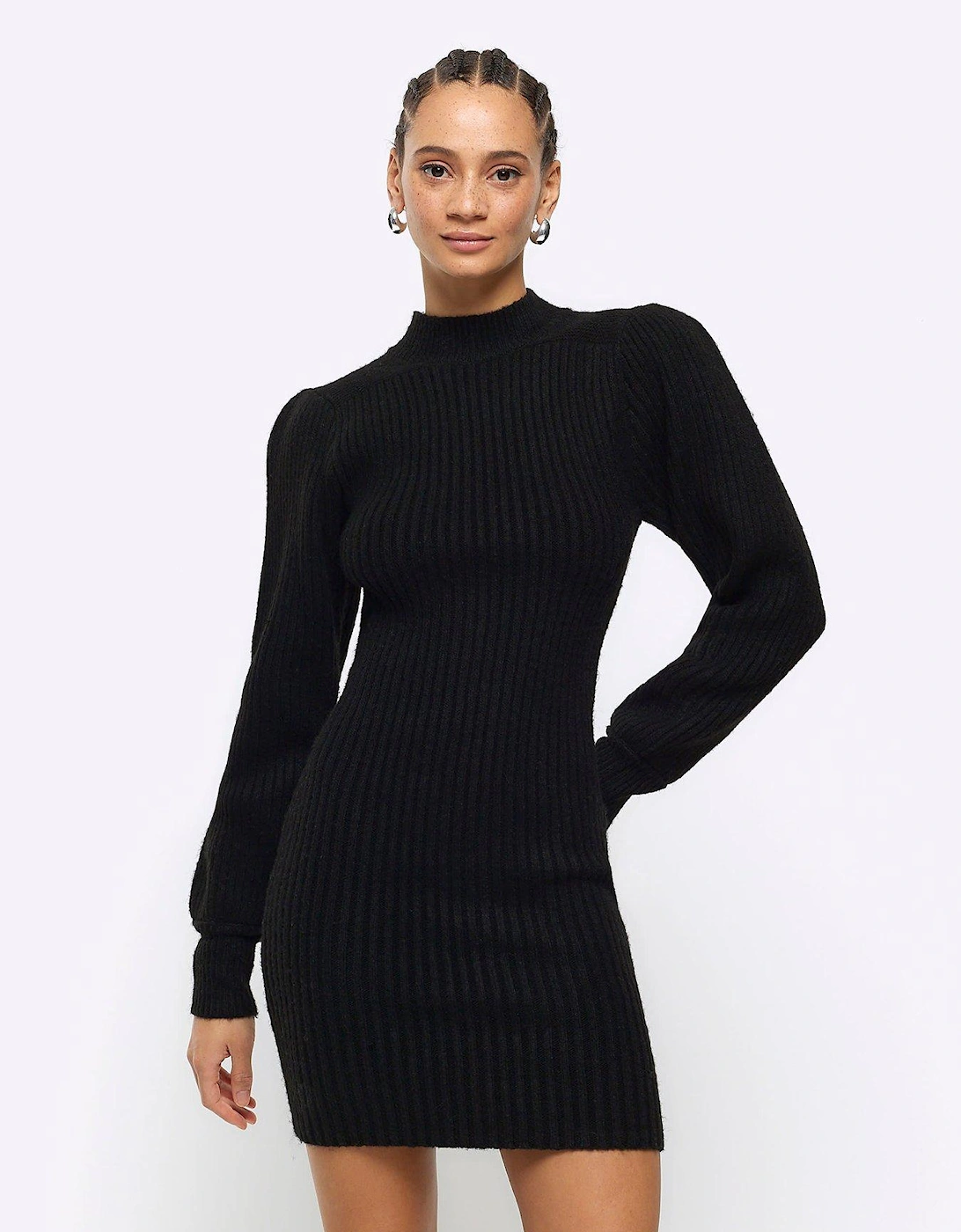 Puff Sleeve Cosy Jumper - Black, 5 of 4