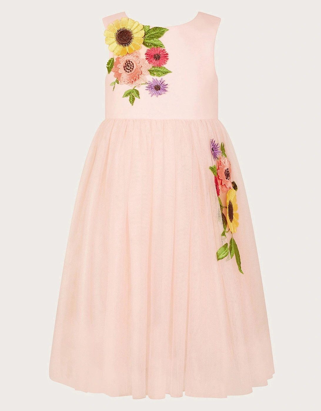 Girls Sunflower Scuba Dress - Pink, 2 of 1