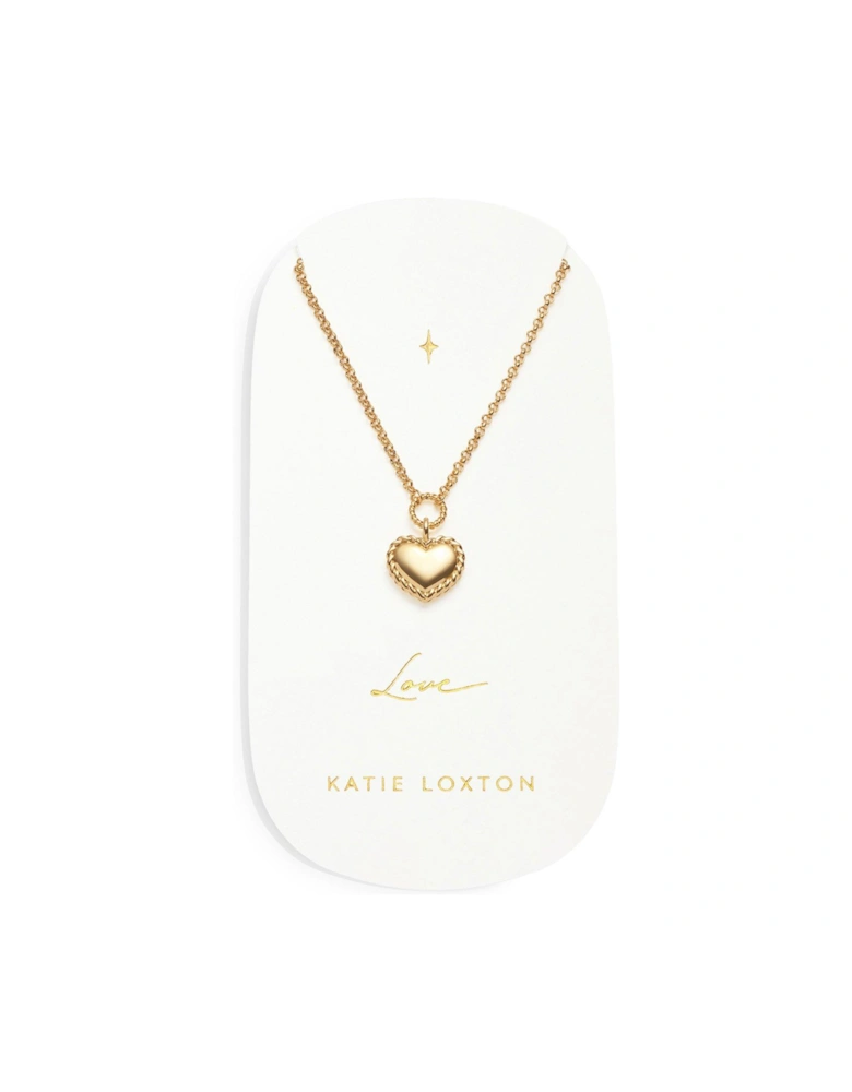 LOVE HEART NECKLACE , Gold , Necklace , 45cm + 5cm extender