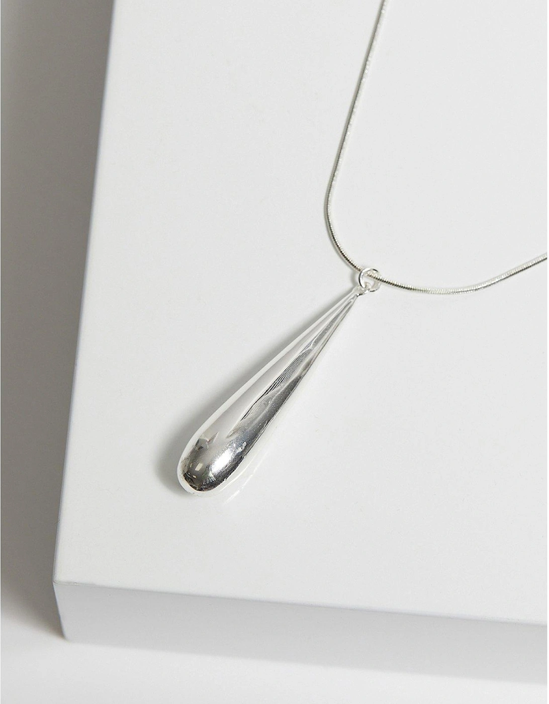 Sterling Silver Plated Y Drop Necklace - Gift Pouch, 2 of 1