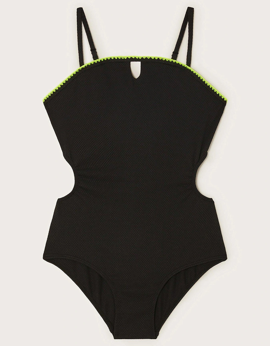 Girls Storm Texture Swimsuit - Black, 2 of 1
