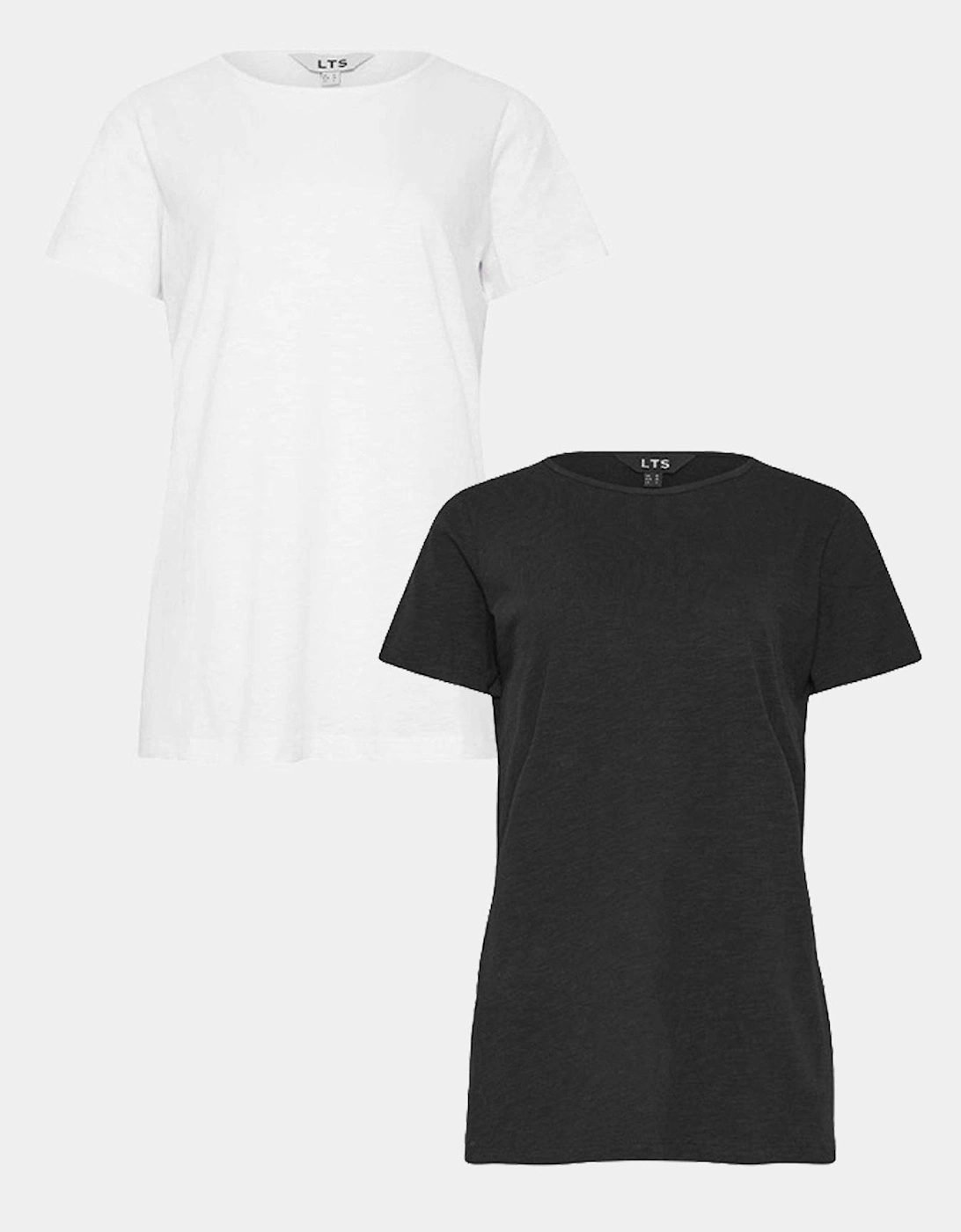 Tall 2 Pack Short Sleeve Scoop Neck Tee - Black White, 2 of 1