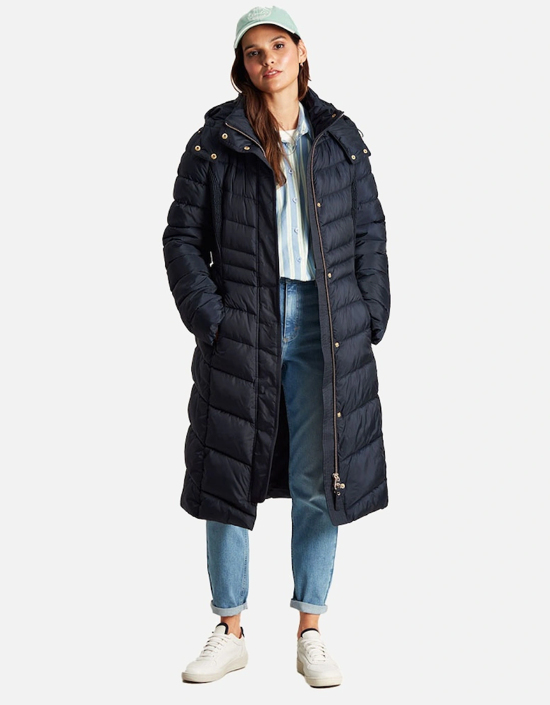 Womens Pembury Padded Quilted Longline Outdoor Coat, 9 of 8