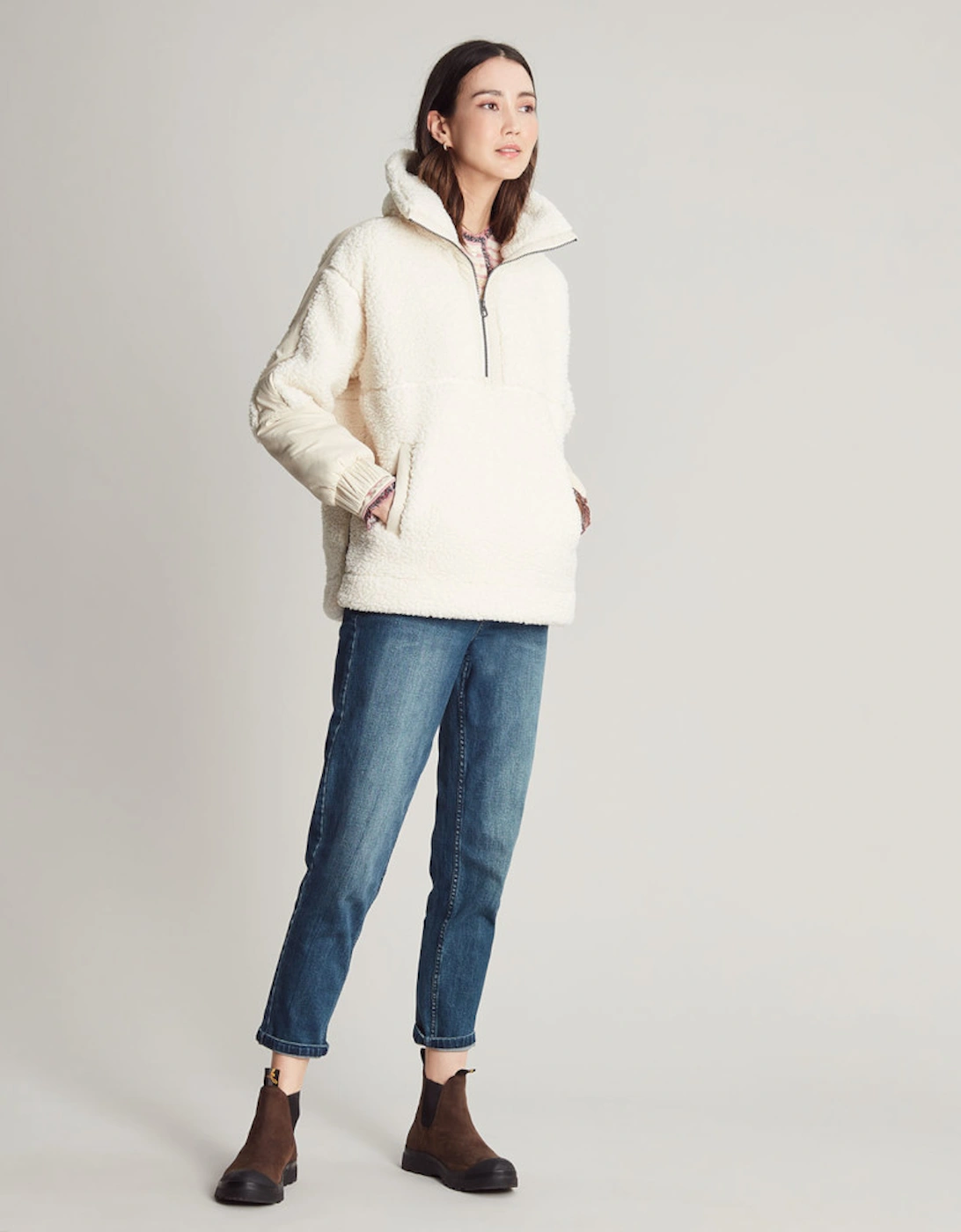 Womens Tilly Sherpa Half Zip Fleece Jacket