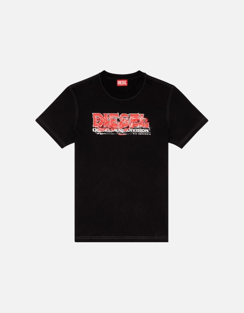 T-DIEGOR-K70 Graphic Logo Black T-Shirt
