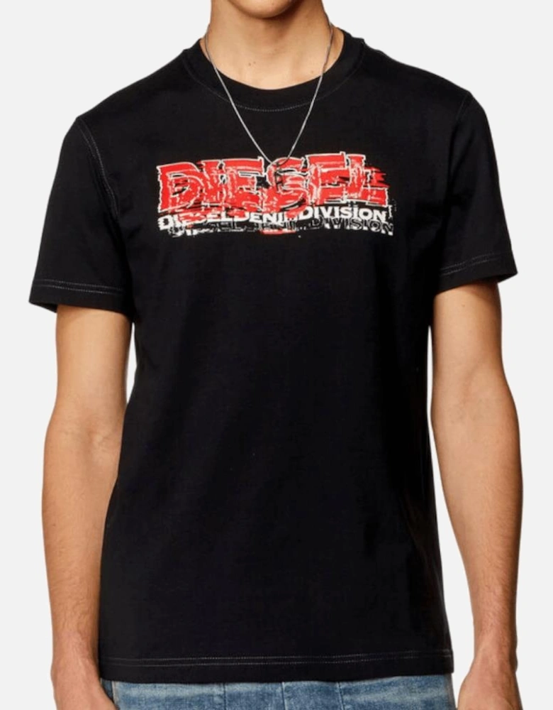 T-DIEGOR-K70 Graphic Logo Black T-Shirt