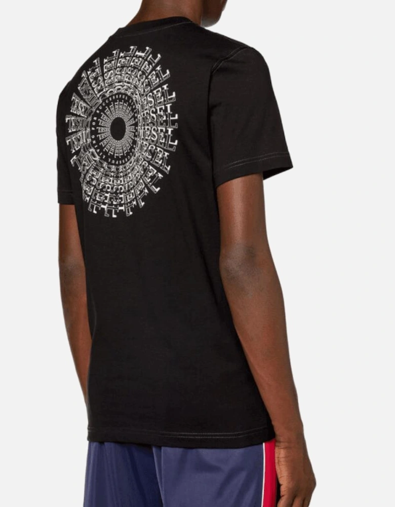 T-DIEGOR-K71 Graphic Ring Logo Black T-Shirt