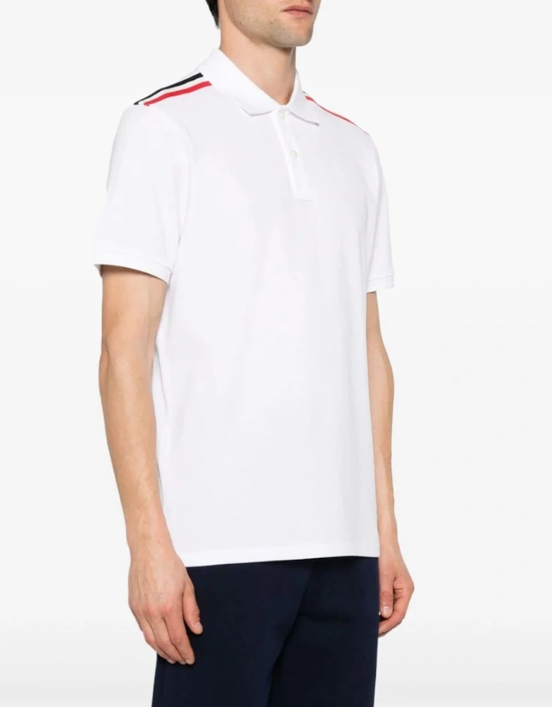 RWB Stripe Shoulder Polo White