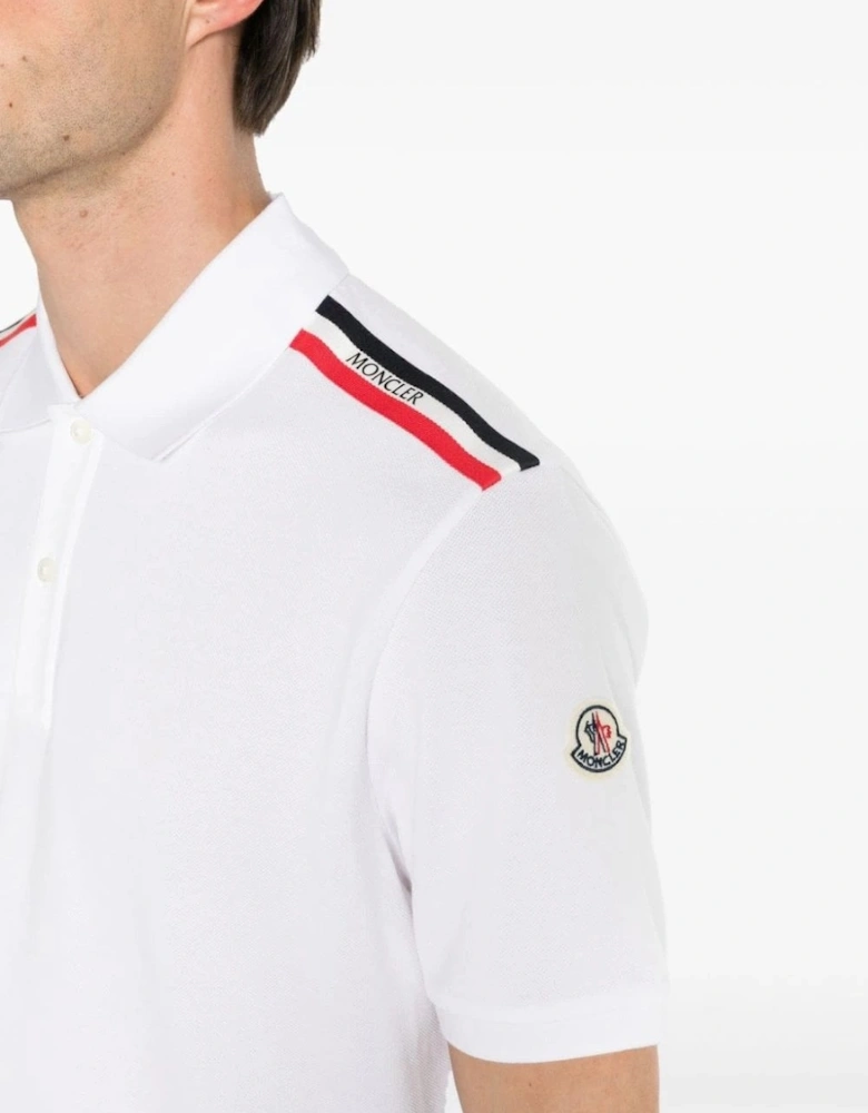 RWB Stripe Shoulder Polo White