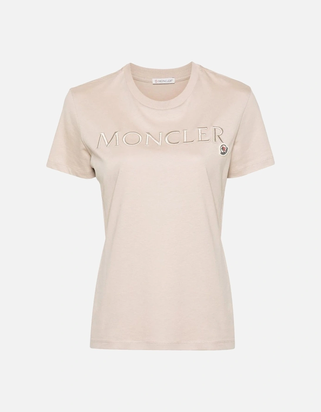 Womens Branded Cotton T-shirt Beige, 8 of 7