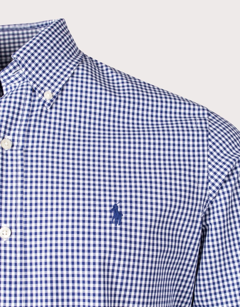 Custom Fit Gingham Stretch Poplin Shirt