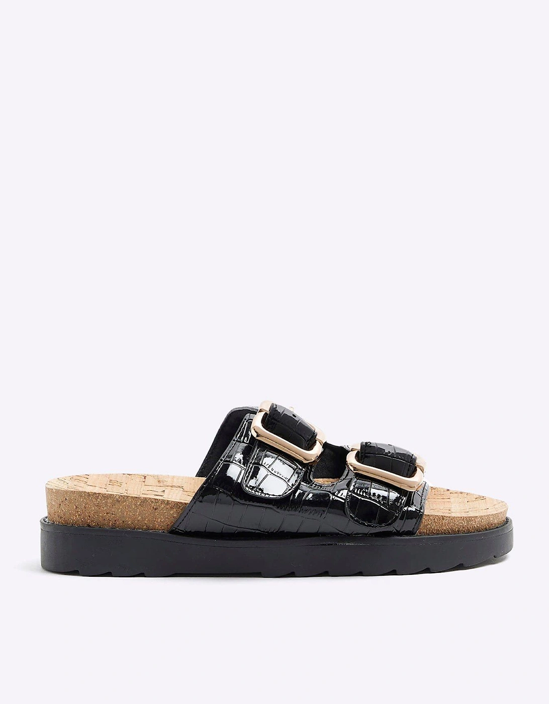 Wide Fit Double Buckle Sandal - Black, 2 of 1