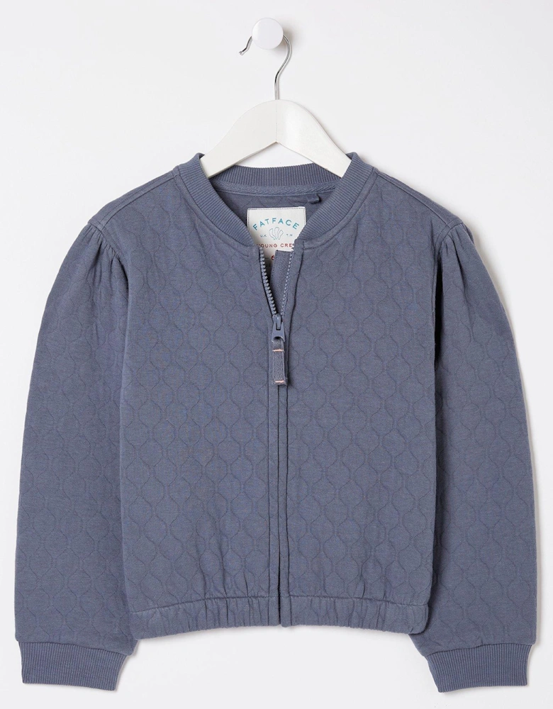 FatFace Girls Quilted Bomber Jacket - Vintage Blue