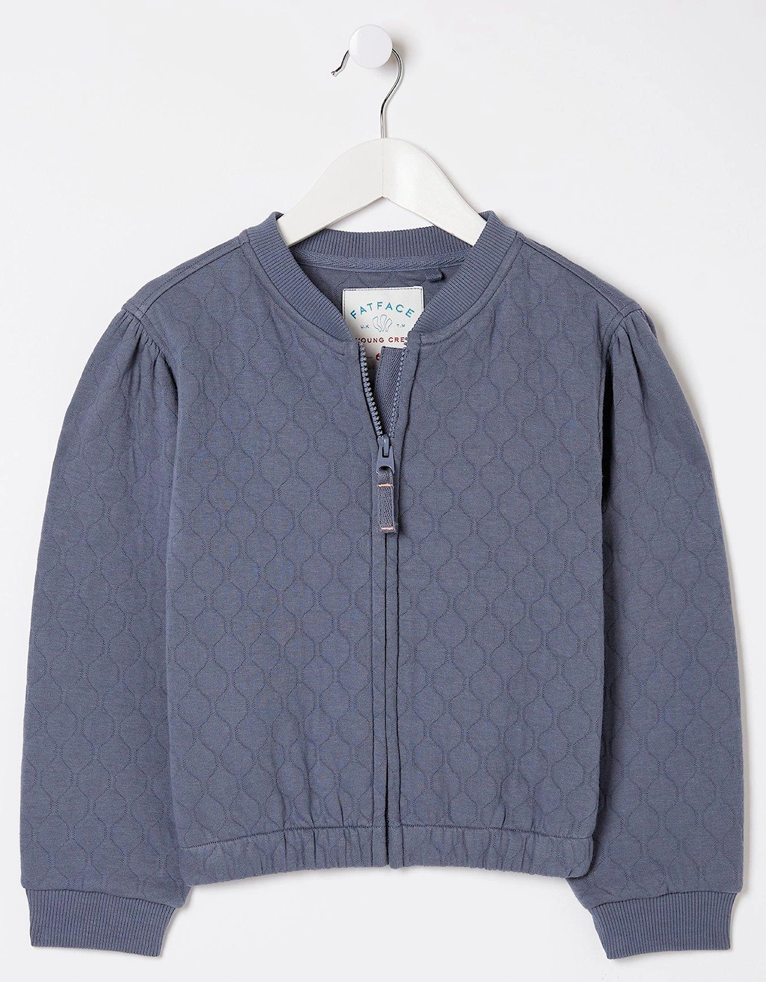 Girls Quilted Bomber Jacket - Vintage Blue, 2 of 1