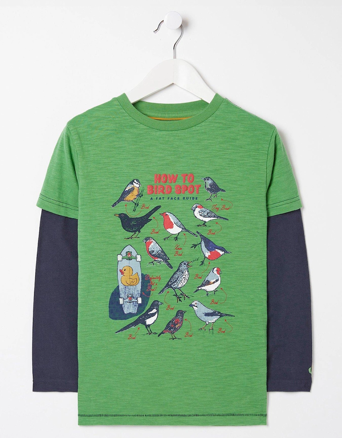 Boys Bird Spotter Long Sleeve T Shirt - Washed Green, 5 of 4