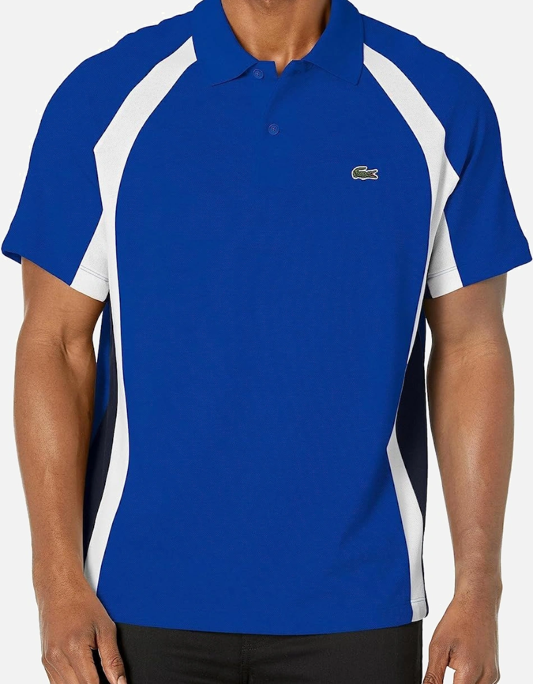 Mens Mini-pique Colourblock Polo Shirt, 7 of 6