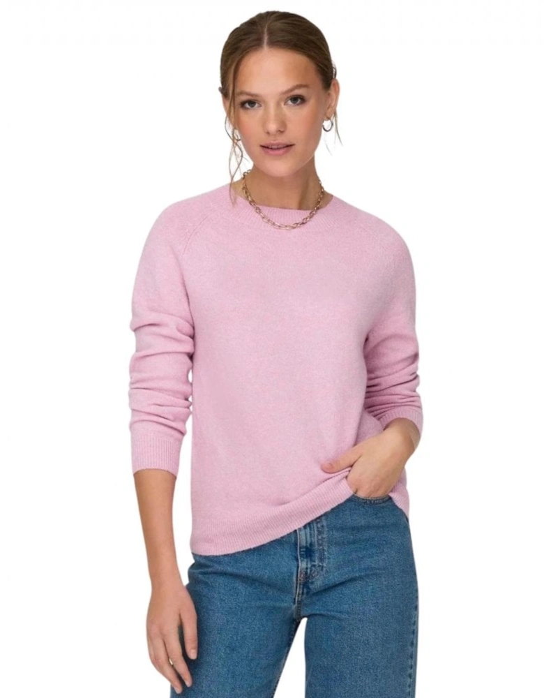 Rica O-Neck Long Sleeve Knitted Pullover - Pastel Lavender