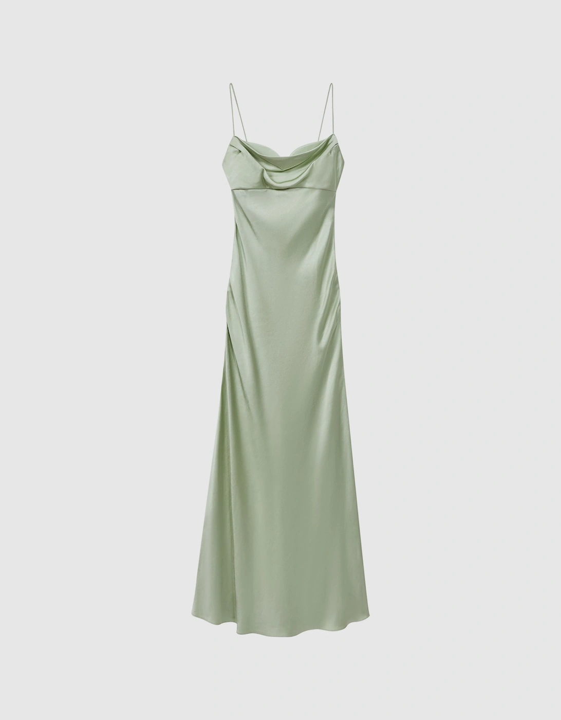 Rachel Gilbert Seafoam Satin Cowl Neck Maxi Dress, 2 of 1