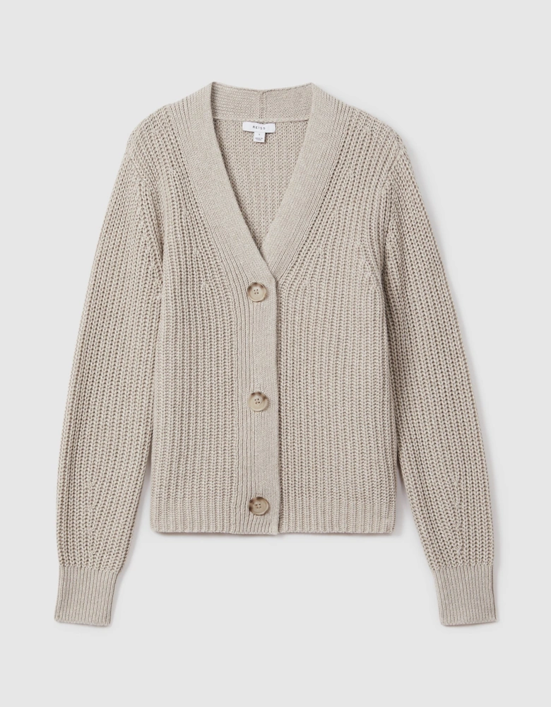 Cotton Blend Knitted Cardigan