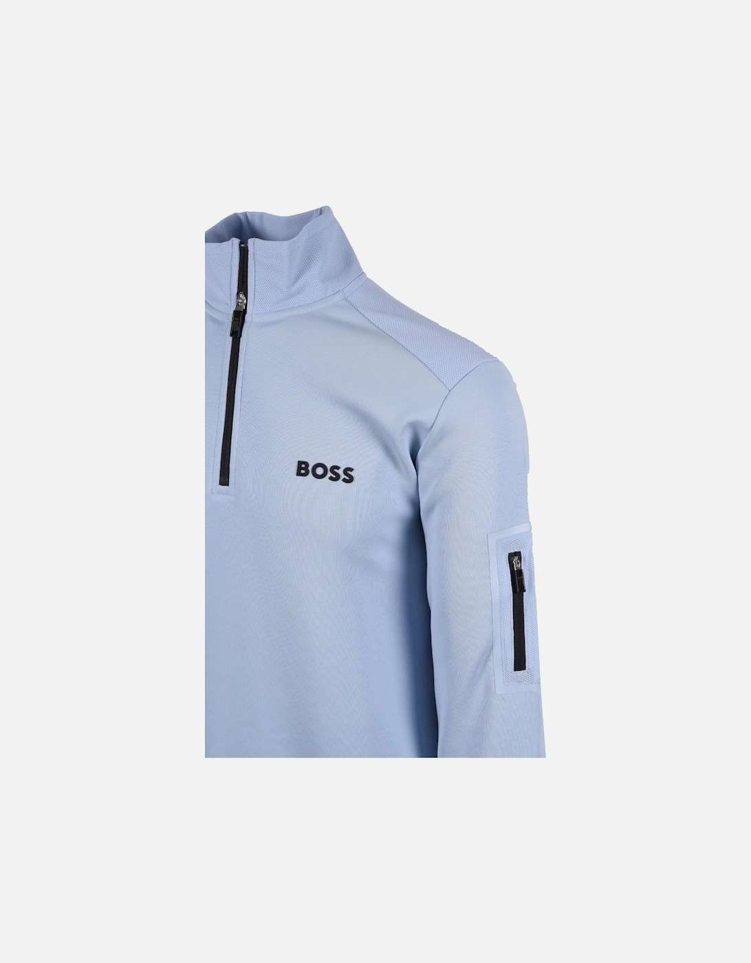 Boss Sweat 1 Half Zip Light Blue